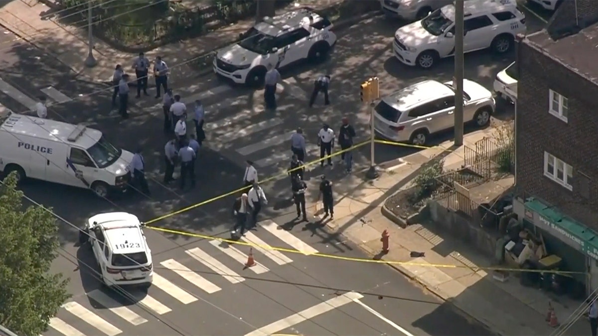 First responders arrive on the scene of officer-involved shooting in Philadelphia