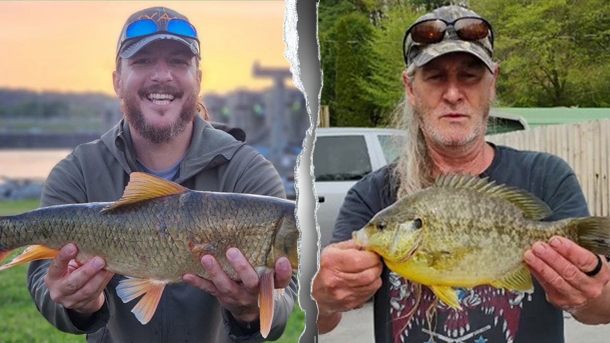 Split image of fishermen