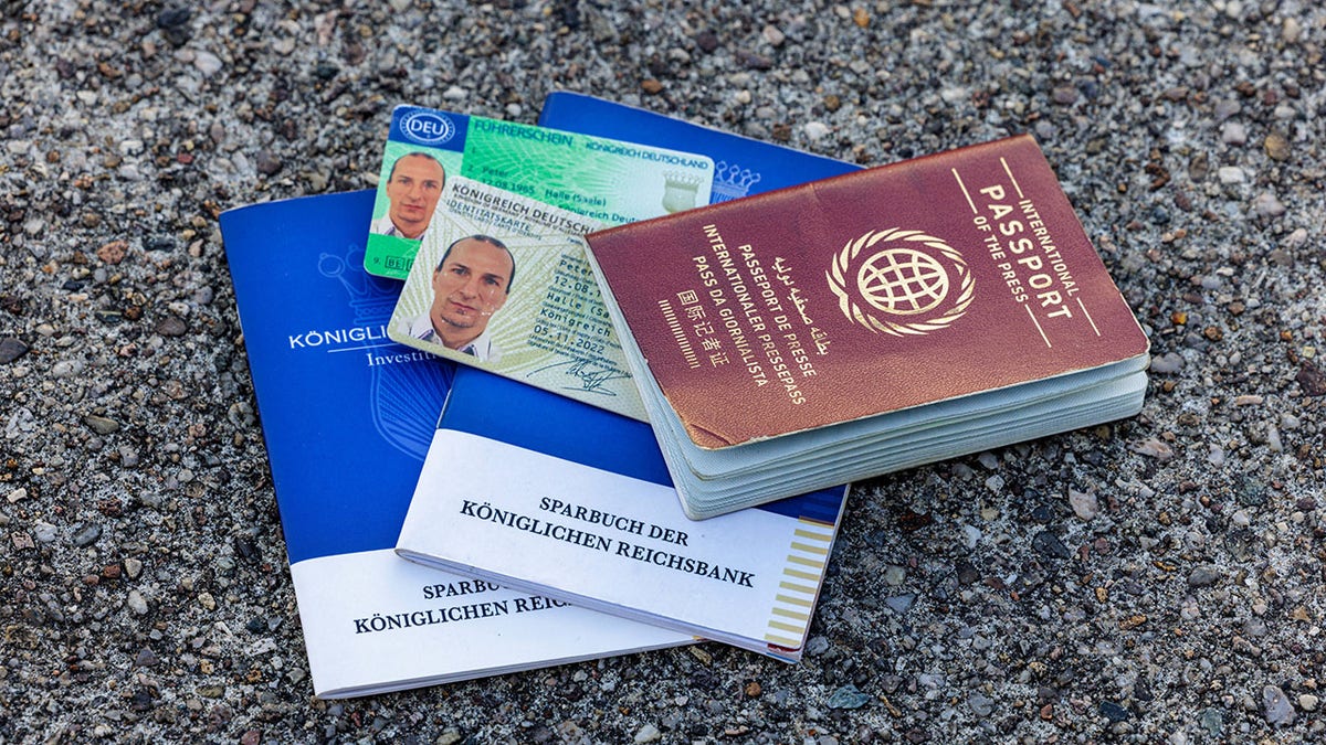 Passports and identifiers by a German man accused of trying to overthrow the state