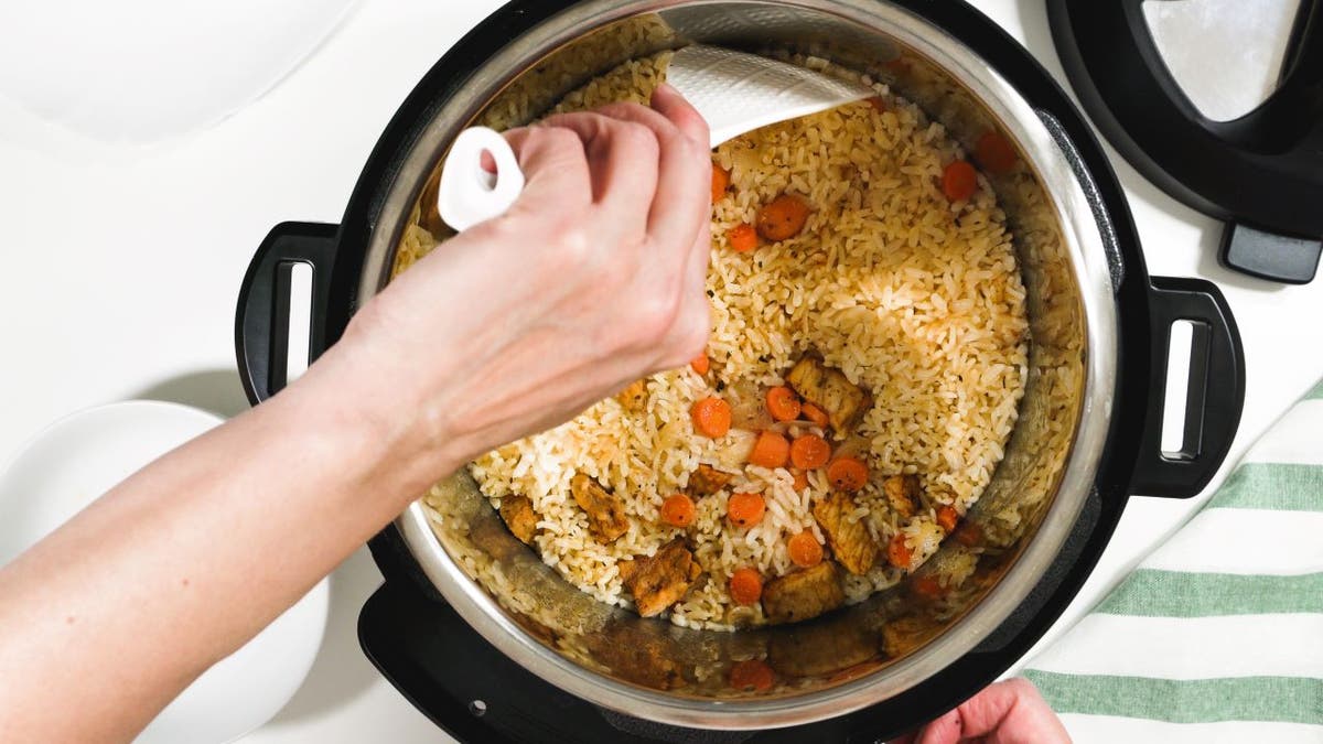 Food in pressure cooker