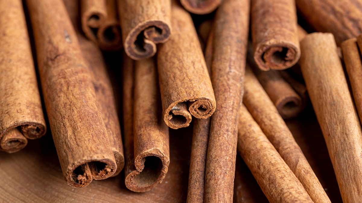 Close up shot of cinnamon sticks