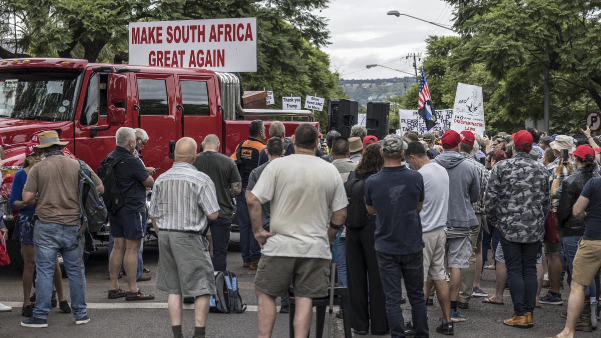 White South Africans take to the streets in Pretoria to thank President Donald Trump