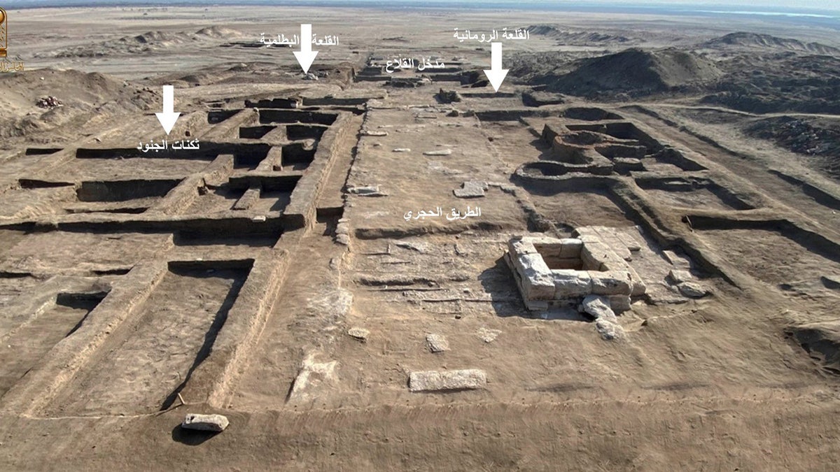Archaeologists found sophisticated Ptolemaic and Roman era fortifications, once protected Egypt Aerial photo of military fortifications