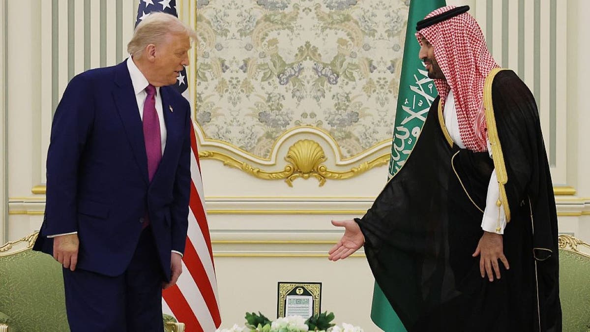 U.S. President Donald J. Trump and Saudi Crown Prince Mohammed bin Salman be a bilateral gathering astatine the Saudi Royal Court connected May 13, 2025, successful Riyadh, Saudi Arabia. Trump begins a multi-nation circuit of the Gulf portion focused connected expanding economical ties and reinforcing information practice with cardinal U.S. allies. (Photo by Win McNamee/Getty Images)