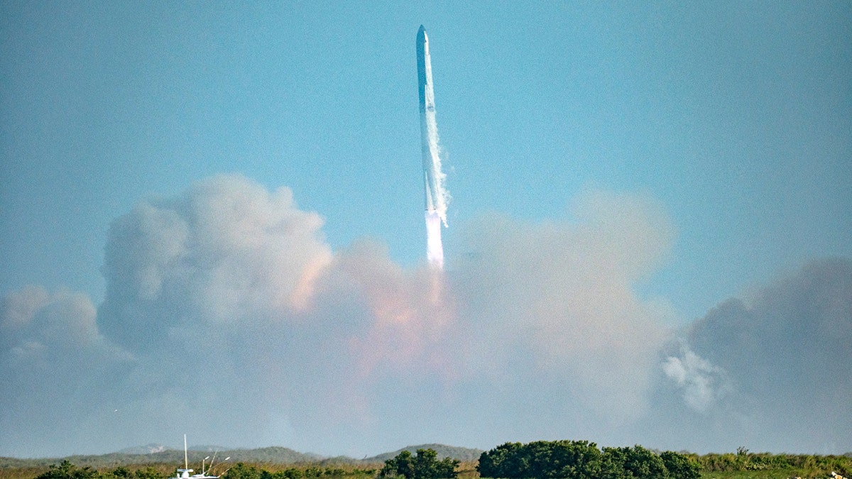 The SpaceX Starship rocket launches