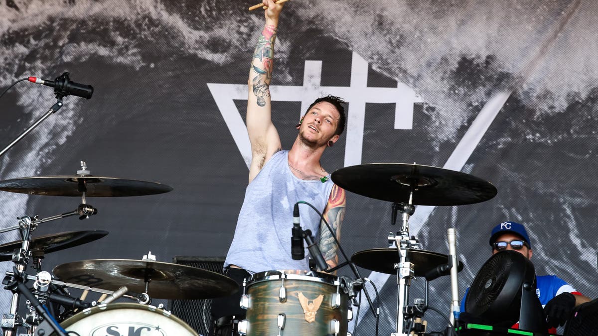 Daniel Williams drumming for The Devil Wears Prada
