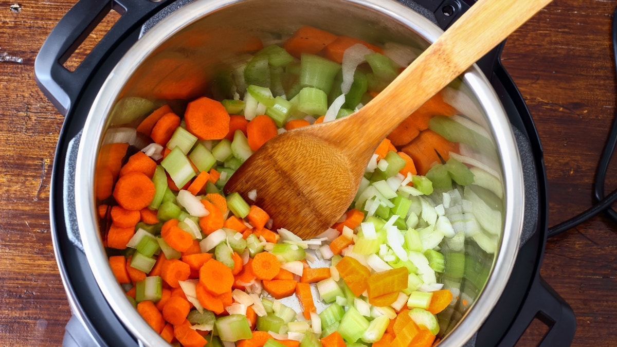 Food in pressure cooker