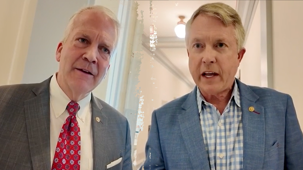 GOP Sens. Dan Sullivan (left) and Roger Marshall railed against the Treasury Department's untraceable payments.