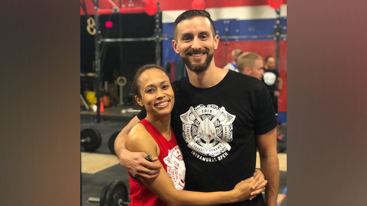 Dustin Valencia with his wife