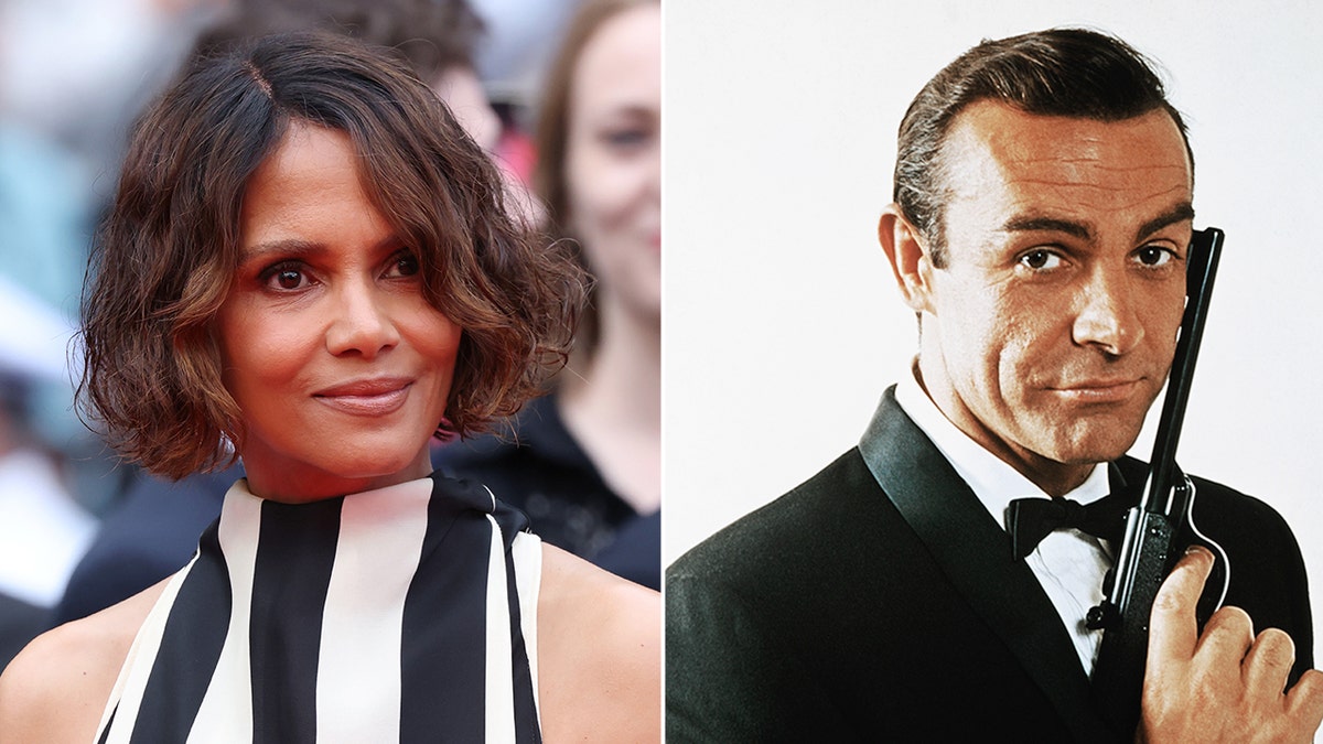 Halle Berry and James Bond portrayed by Sean Connery