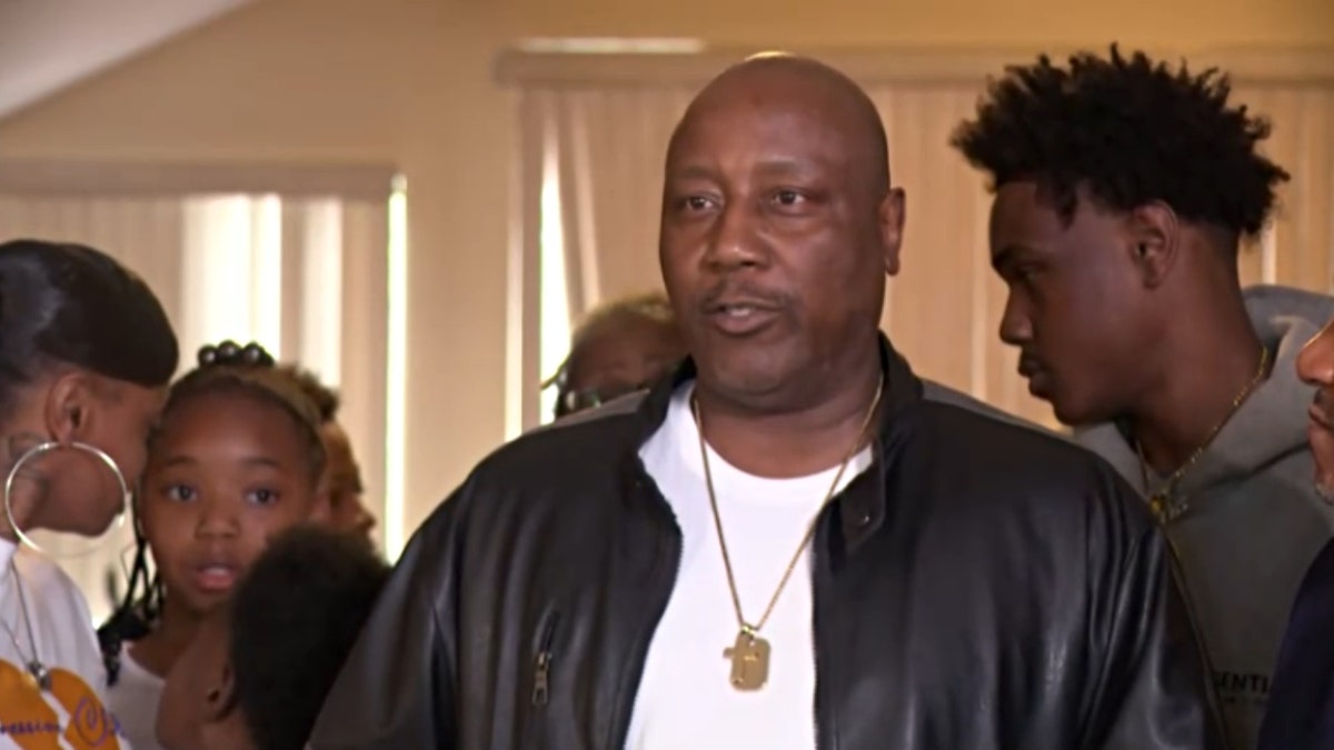 Rodney Hinton Sr. speaks during a Monday press conference