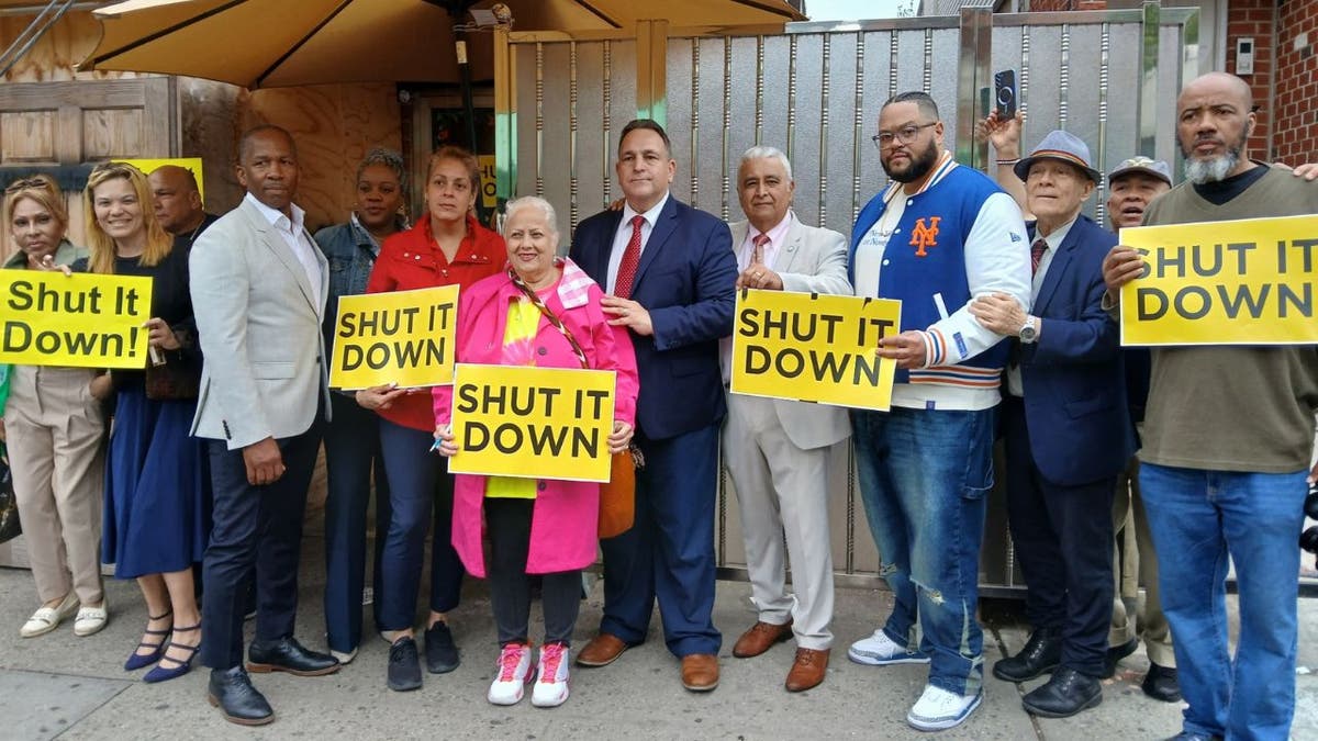 Locals including Hiram Monserrate protesting the brothel recently
