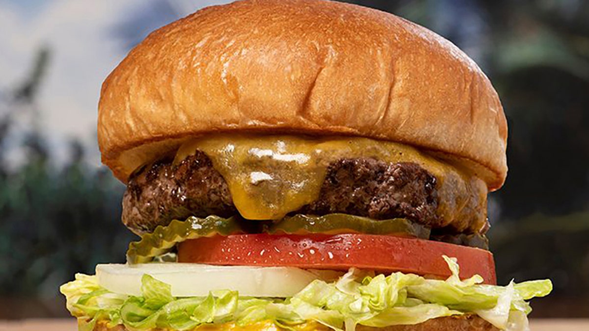 One of the Islands Fine Burgers & Drinks burgers is shown.