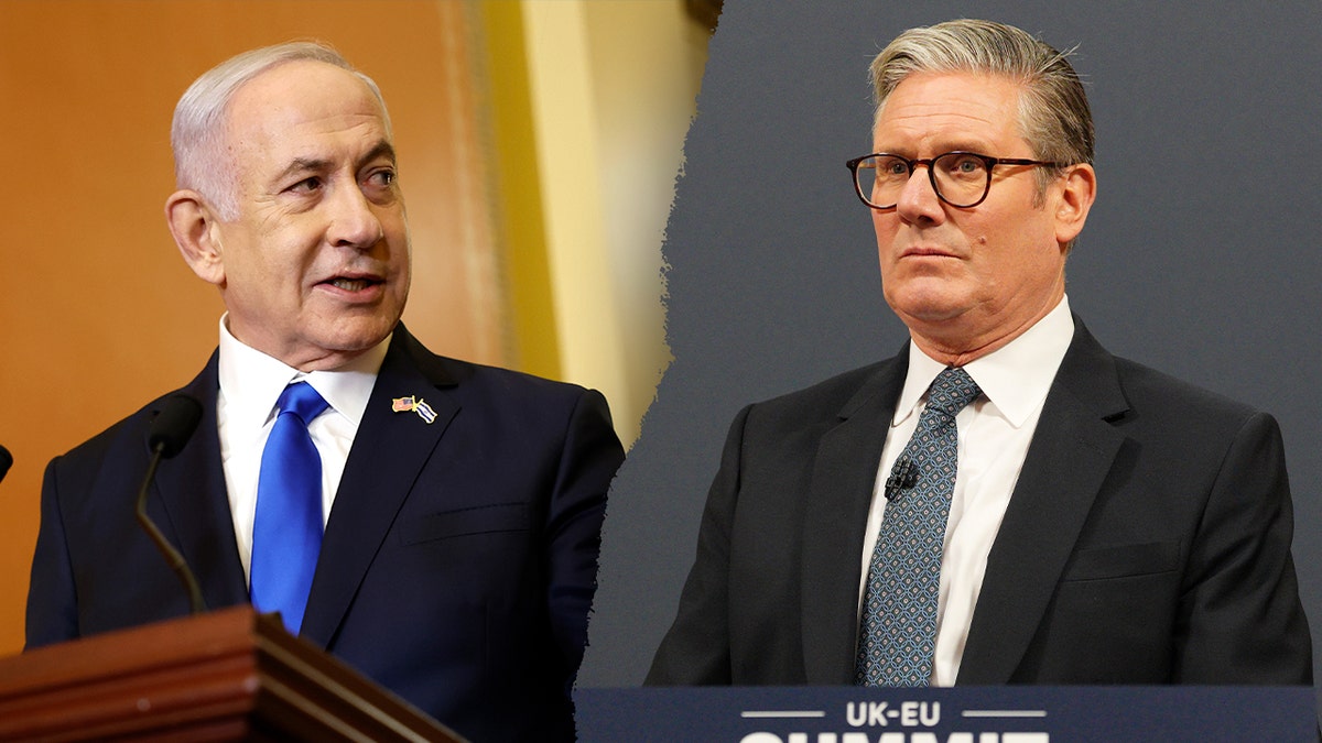 Netanyahu and Starmer shown side-by-side