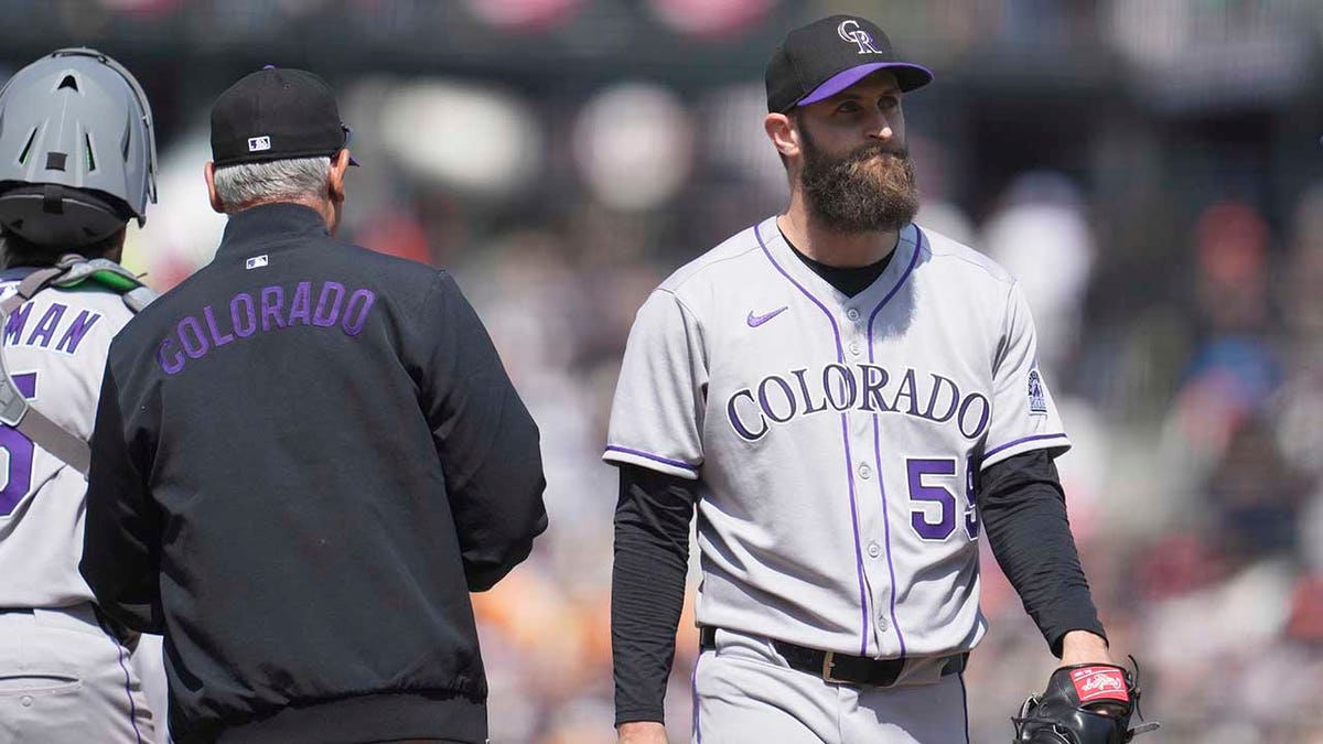 Jake Bird leaves the mound