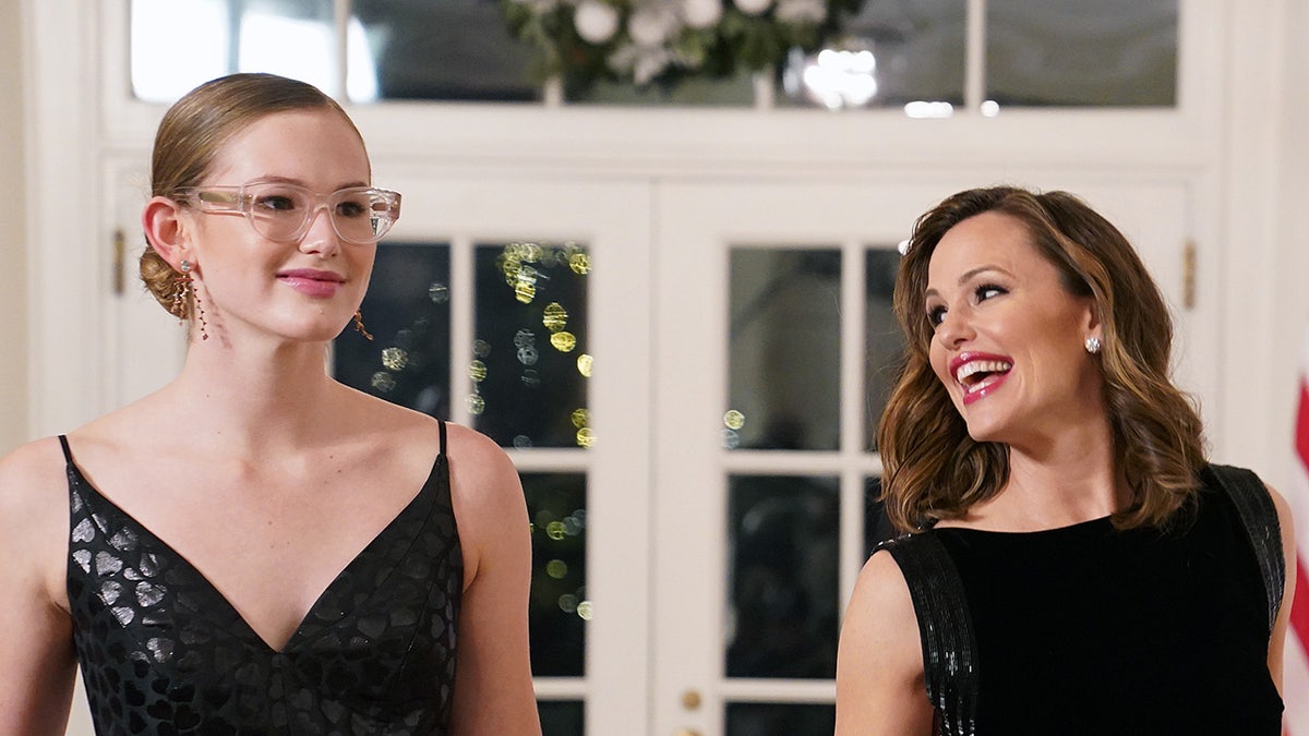 Jennifer Garner and Violet Affleck in dresses