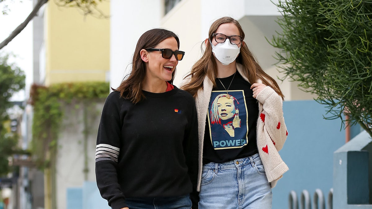 Jennifer Garner with Violet a year ago