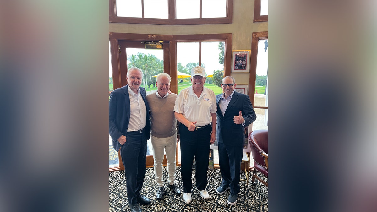 Actor Jon Voight wears blue suit to meet President Donald Trump at Mar-a-Lago