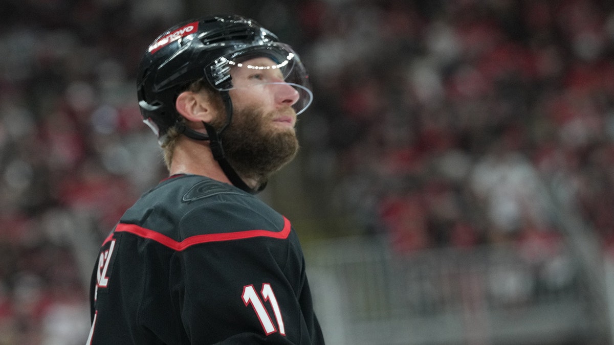 Jordan Staal looks on