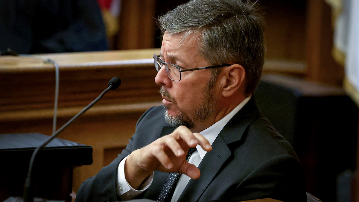 Dr. Judson Welcher testifies in court during the Karen Read retrial.