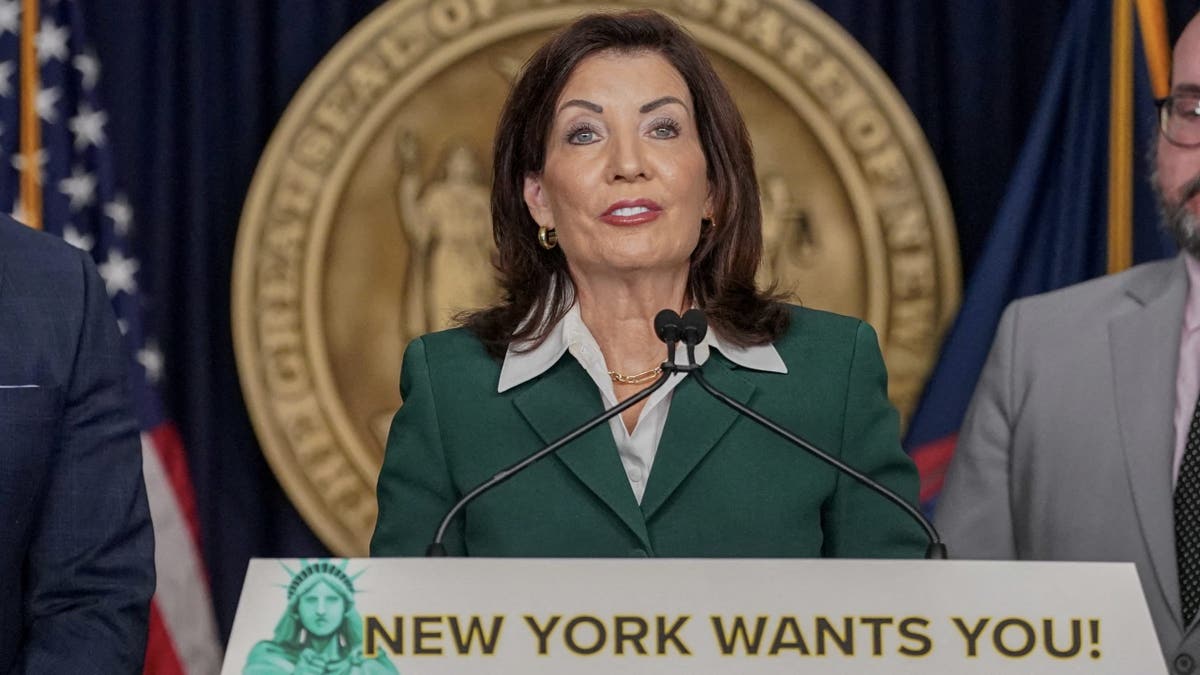 Democratic Gov. Kathy Hochul of New York, seen at a press conference in New York City on March 3, 2025, is seeking re-election next year for a second four-year term.