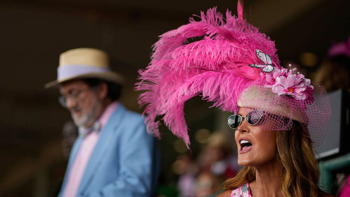 A fan looks on
