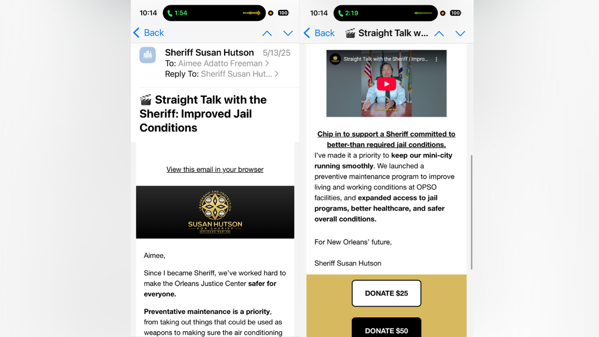 Orleans Parish Sheriff Susan Hutson campaign email