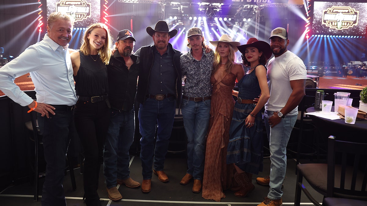 LANDMAN CAST ATTENDS THE PROFESSIONAL BULL RIDING WORLD FINALS AT AT&T STADIUM IN ARLINGTON, TEXAS