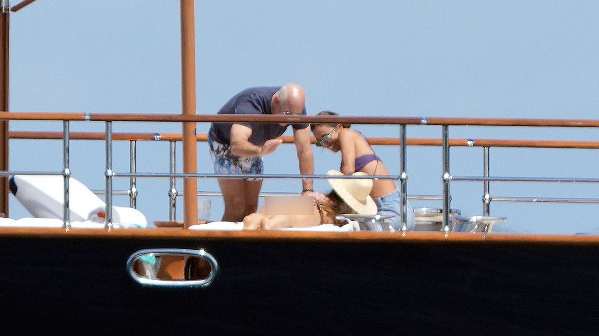 Lauren Sanchez and Jeff Bezos on a boat