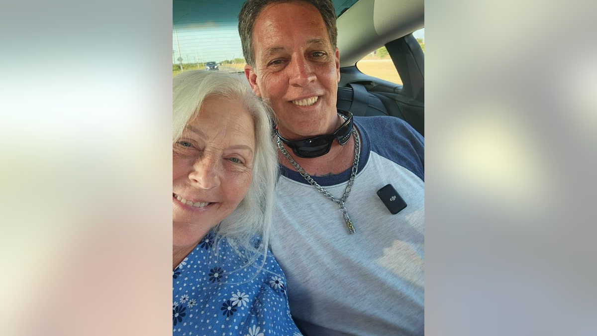 A smiling Leo Schofield with his wife Crissie
