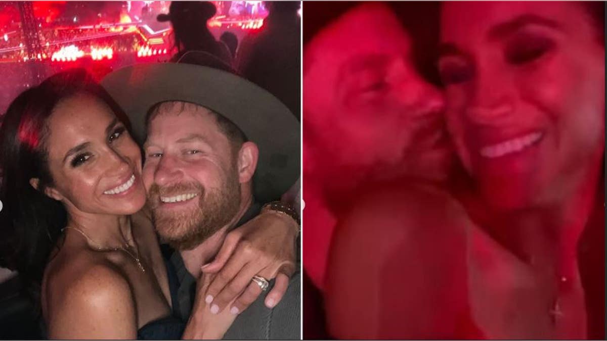 Photos of Meghan and Harry kissing and embracing