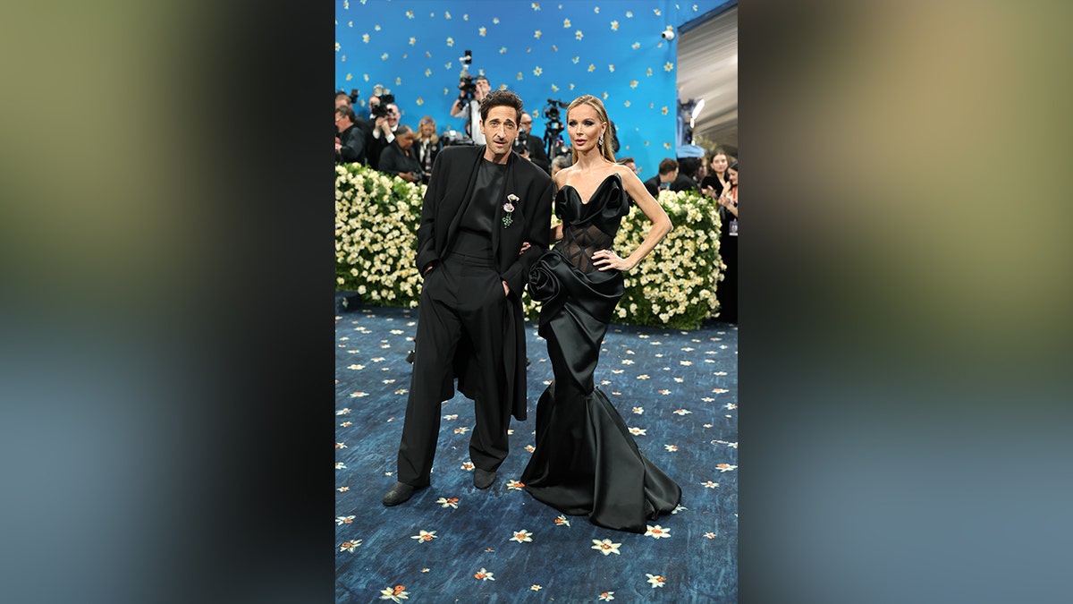 Adrien Brody and Georgina Chapman on the 2025 Met Gala red carper.