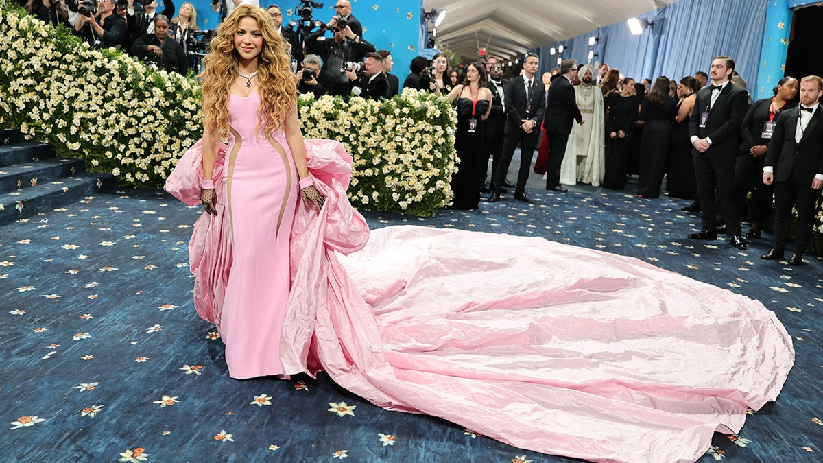 Shakira in a pink gown at the Met Gala