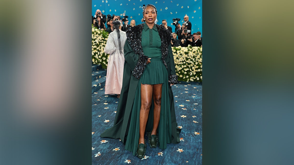 Venus Williams in a green dress at the 2025 Met Gala