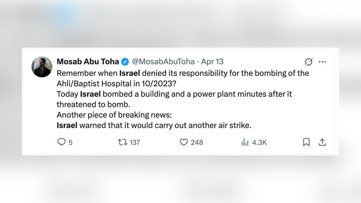 Mosab Abu Toha X post.