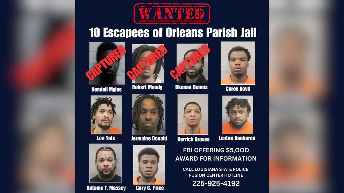 The 10 inmates who audaciously escaped from New Orleans jail on Friday