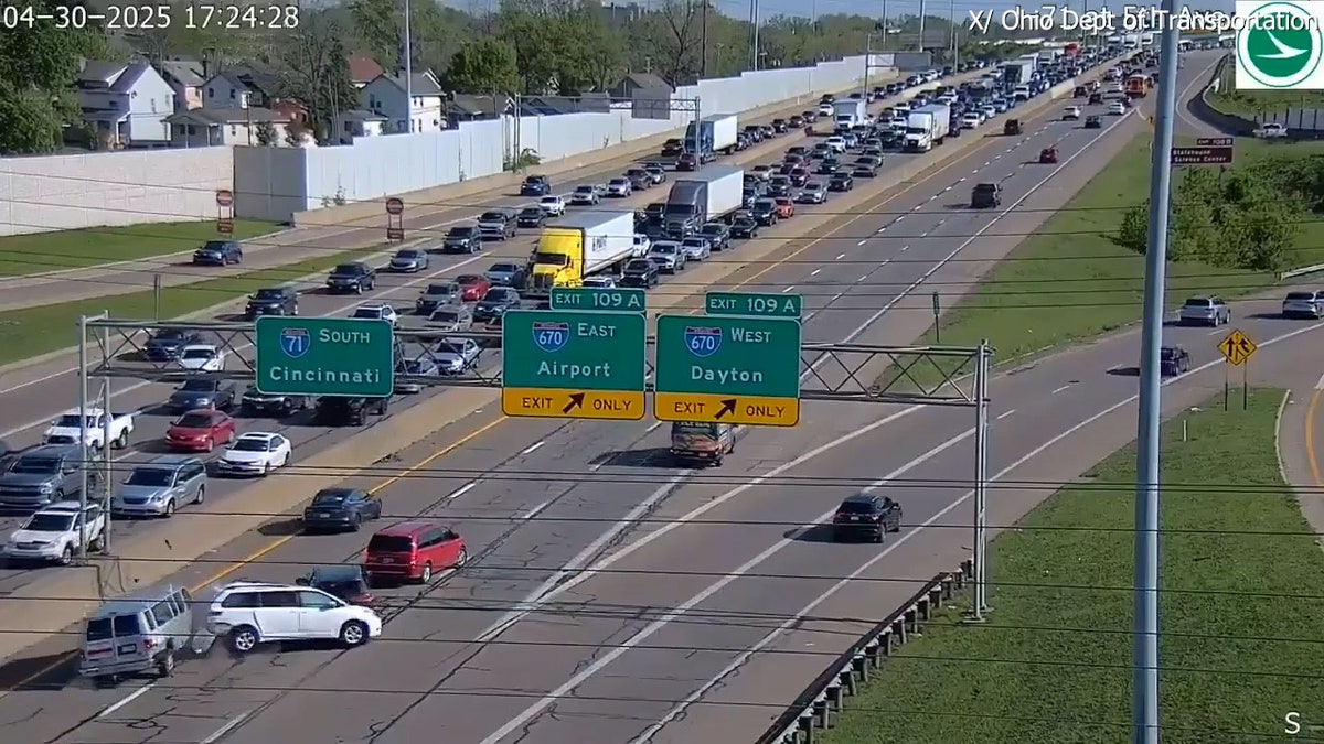 aerial view of crash on interstate 71