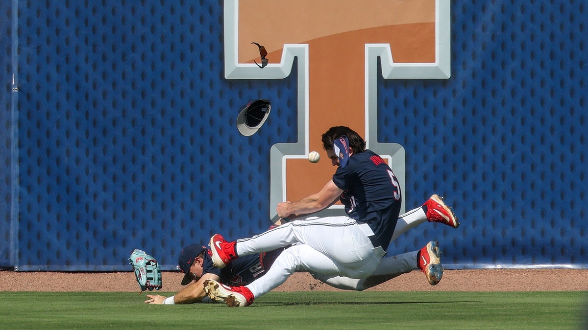outfielders crash