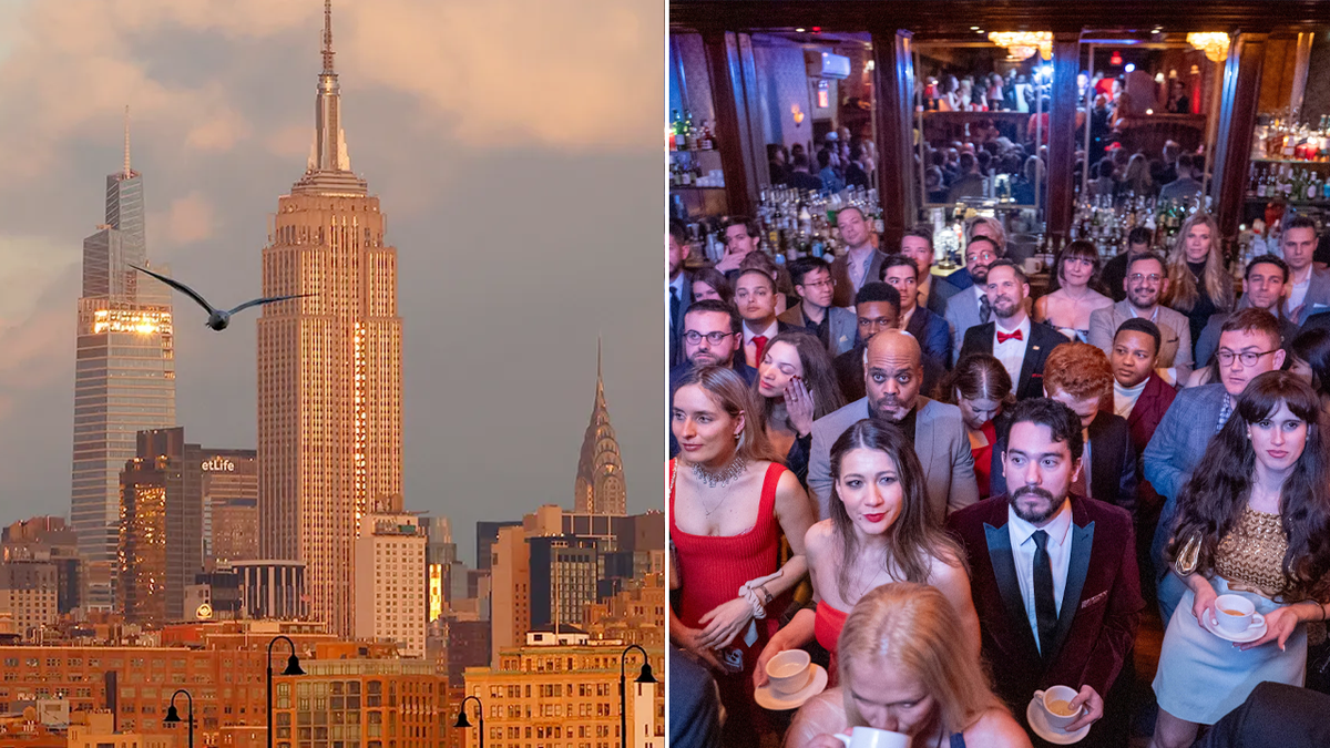 Young Republicans socialize at an event in New York City