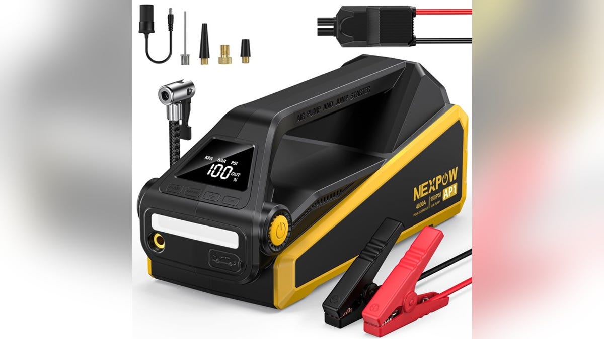 Easily jump start your car with this portable jump starter. 