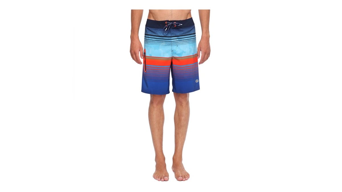 These board shorts come in a variety of colors and patterns. 