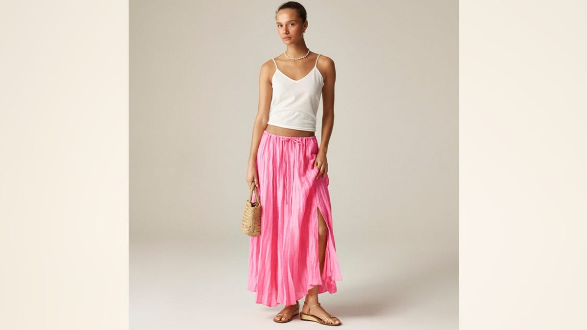 A flowing, pleated skirt that goes well with anything.