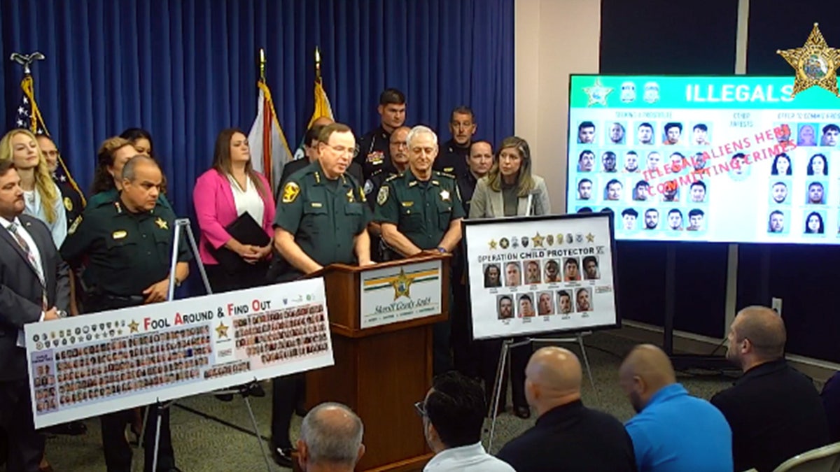 Sheriff Grady Judd speaks to the media