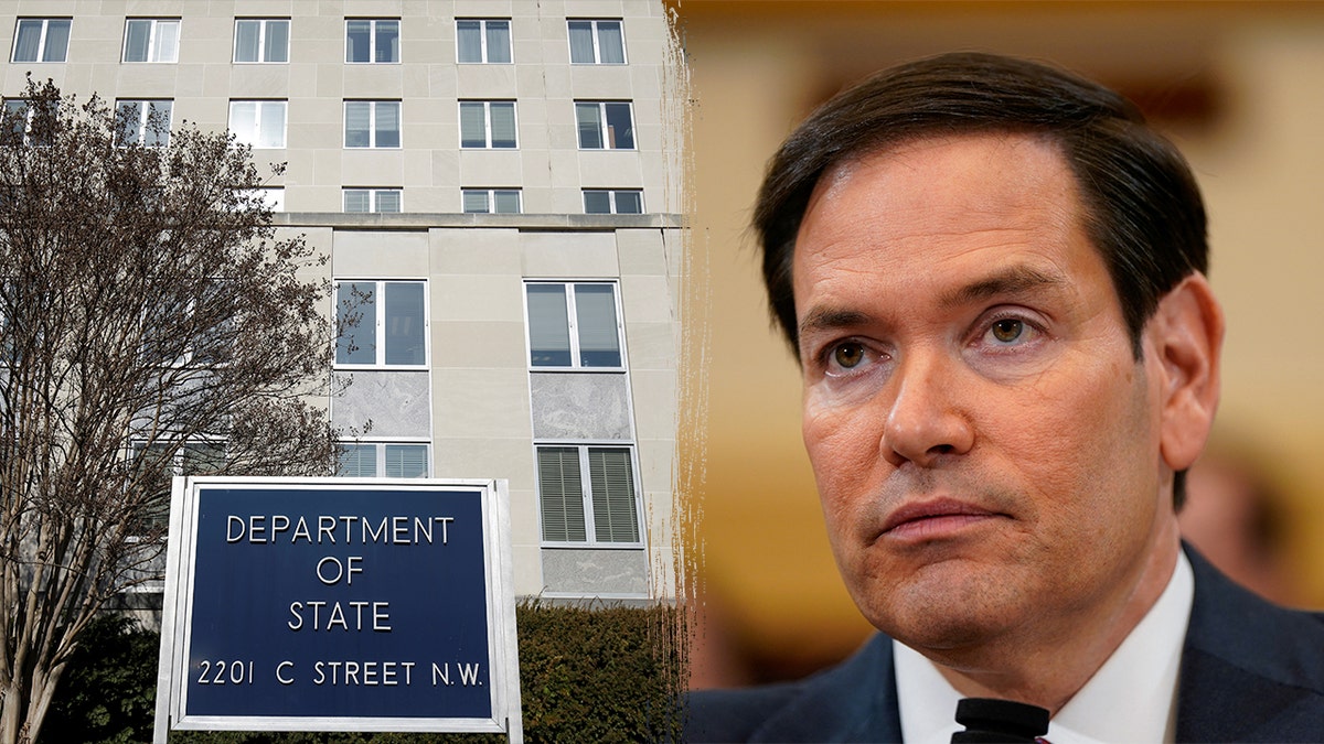 Sinais de Departamento de Estado; Marco Rubio