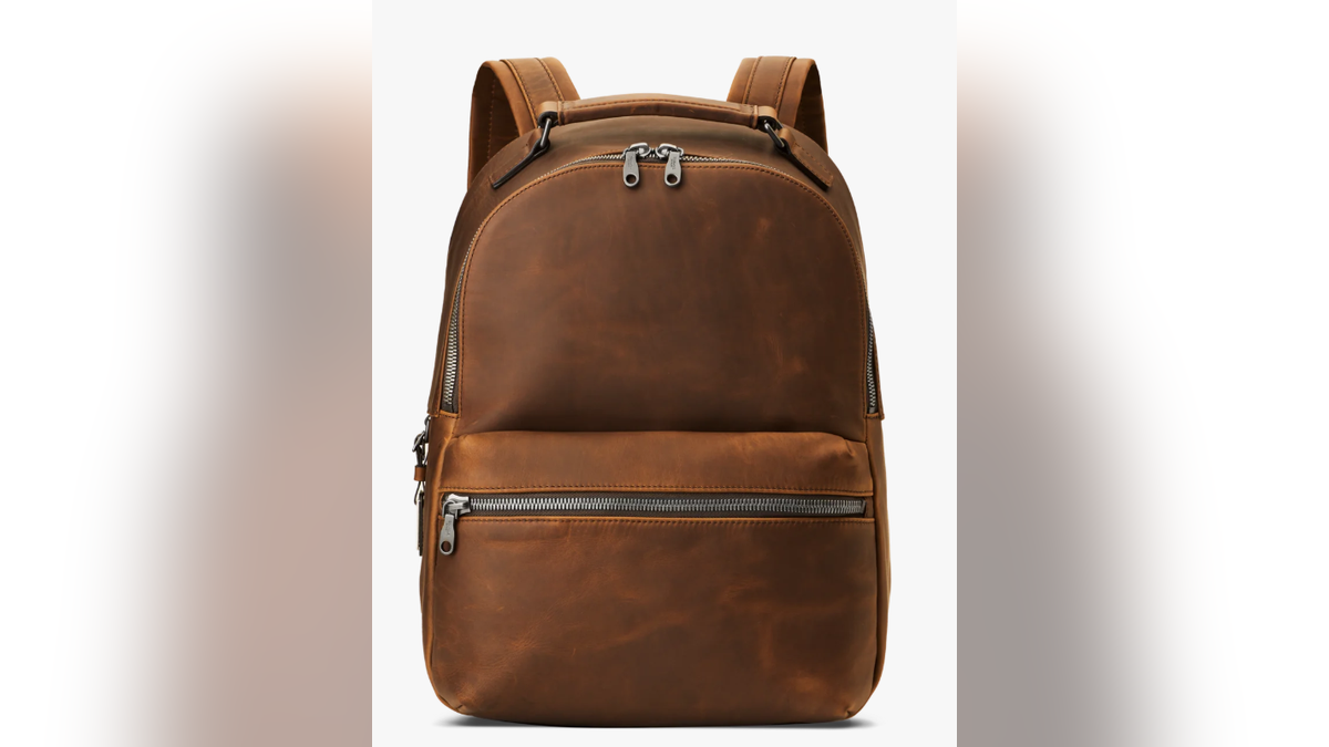 This classic leather backpack only gets better with age.