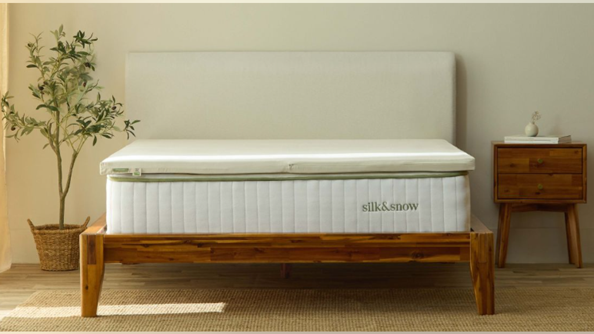 This latex mattress topper from Silk &amp; Snow comes with an organic cotton cover.