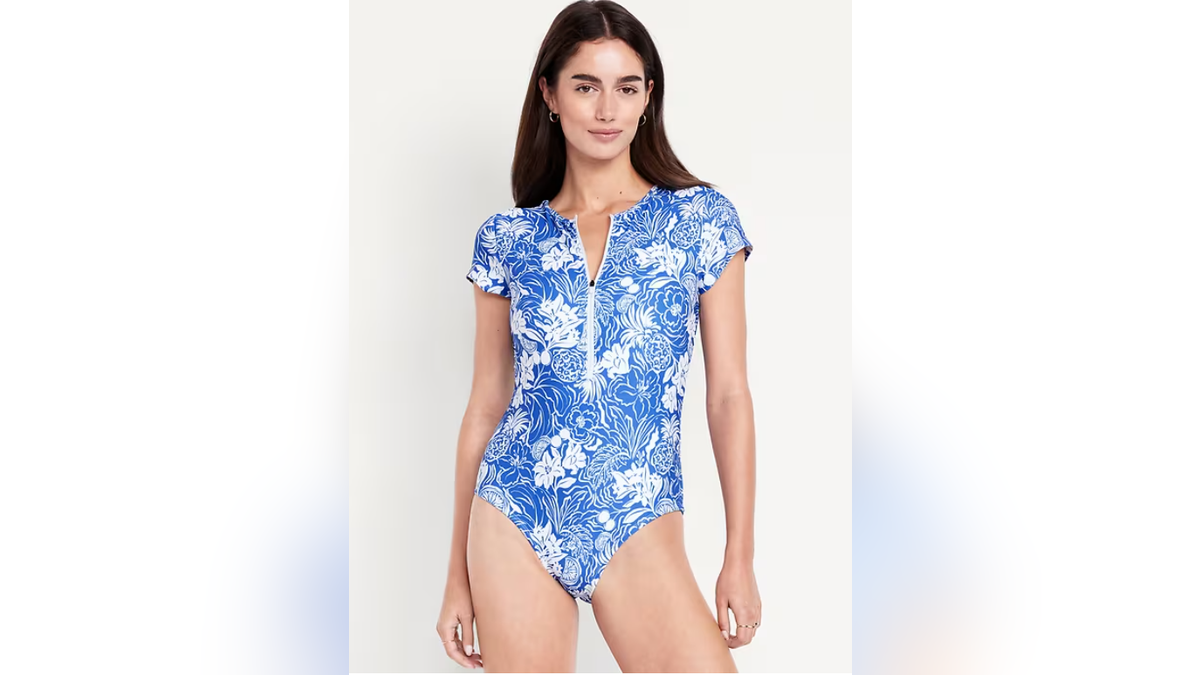This suit is made with recycled polyester and spandex.?