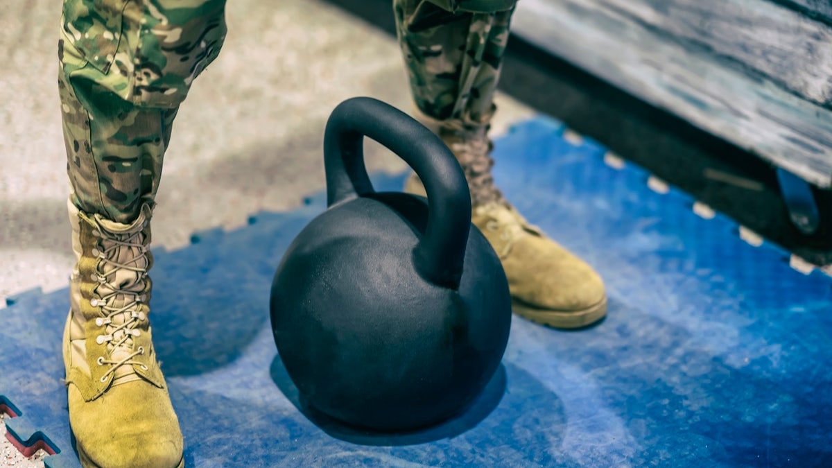 Soldier with kettlebell