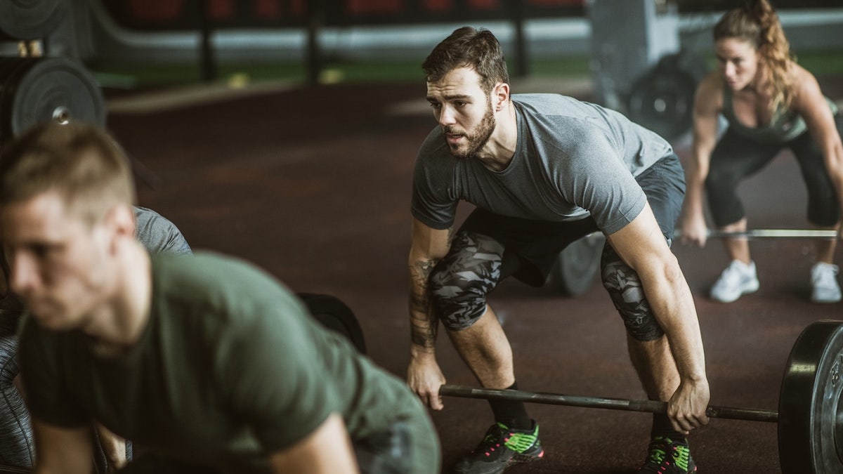 Soldiers deadlifting