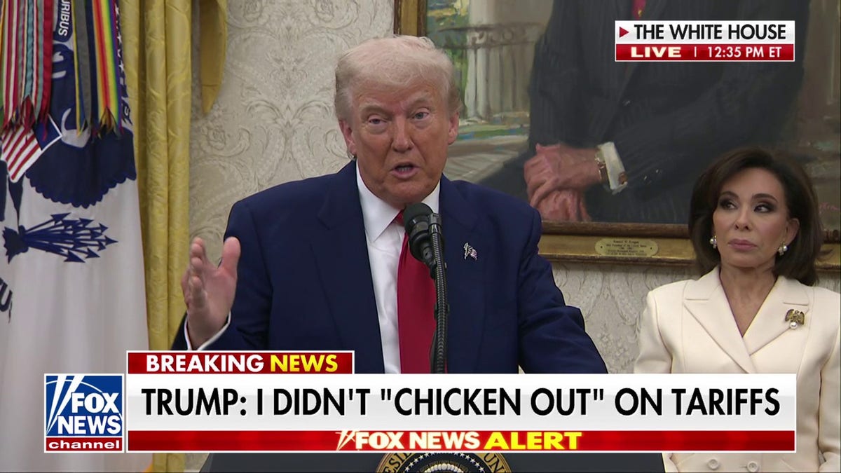Trump answering a reporter's question
